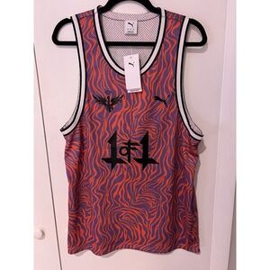 NWT PUMA x LaMelo Ball Melo Purple Orange Basketball Jersey Men's Size Medium